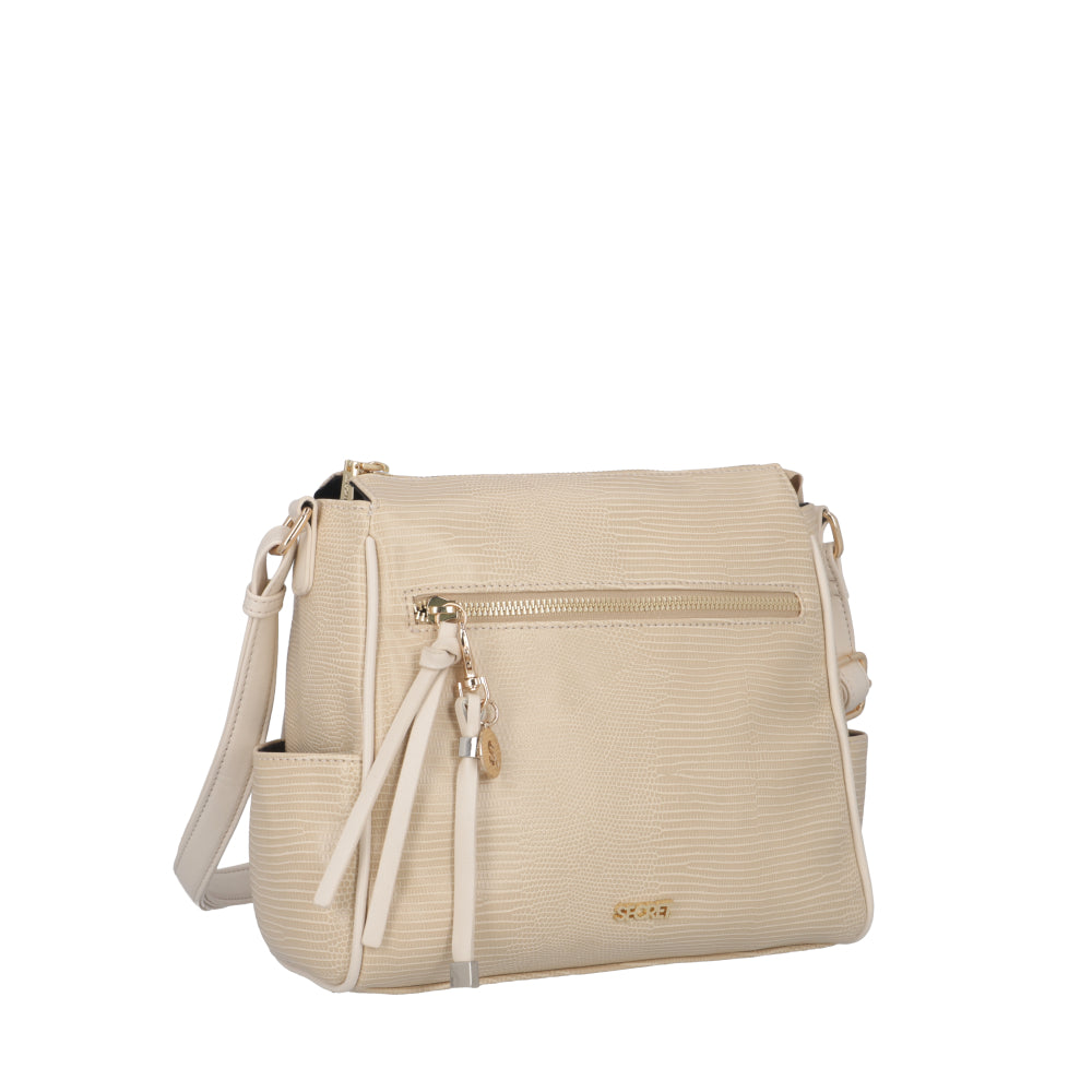 Cartera Bandolera Bolonia Blanca Mediana