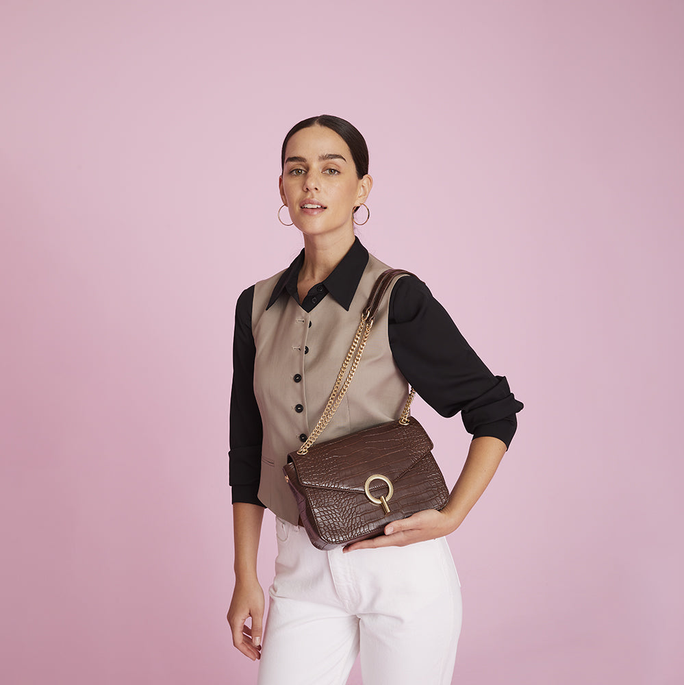 BANDOLERA VIENA FW24 CAFÉ M