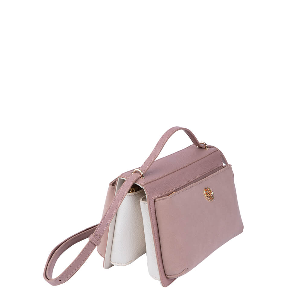Cartera bandolera rosada Gales mediana