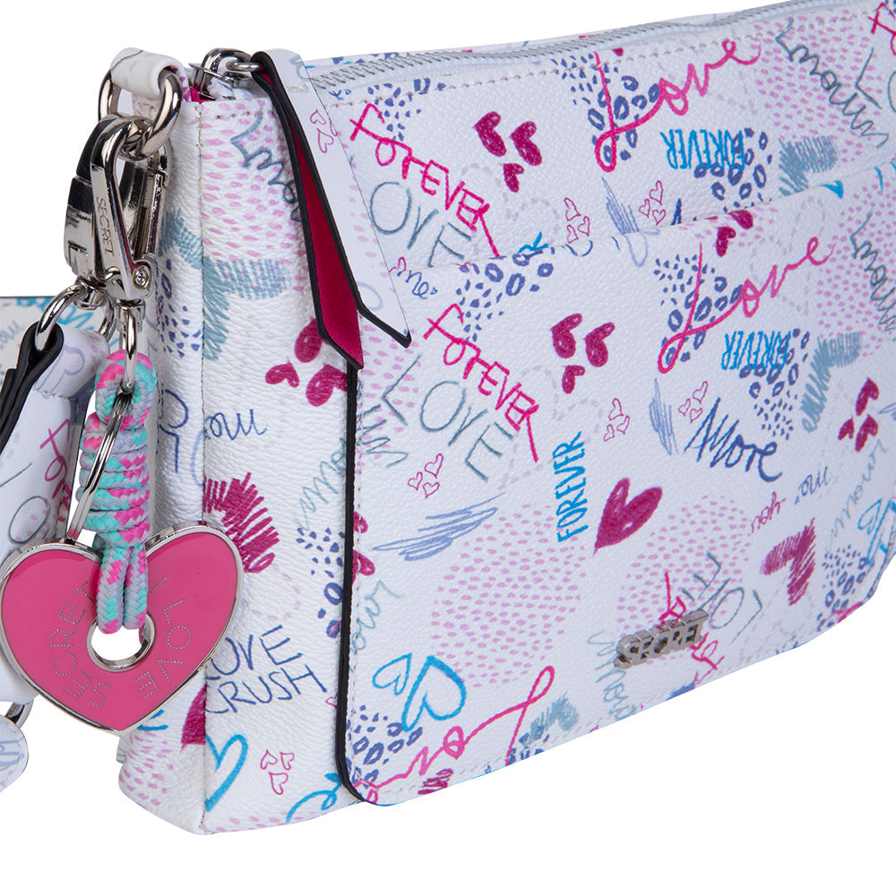 Cartera bandolera Love multicolor pequeña