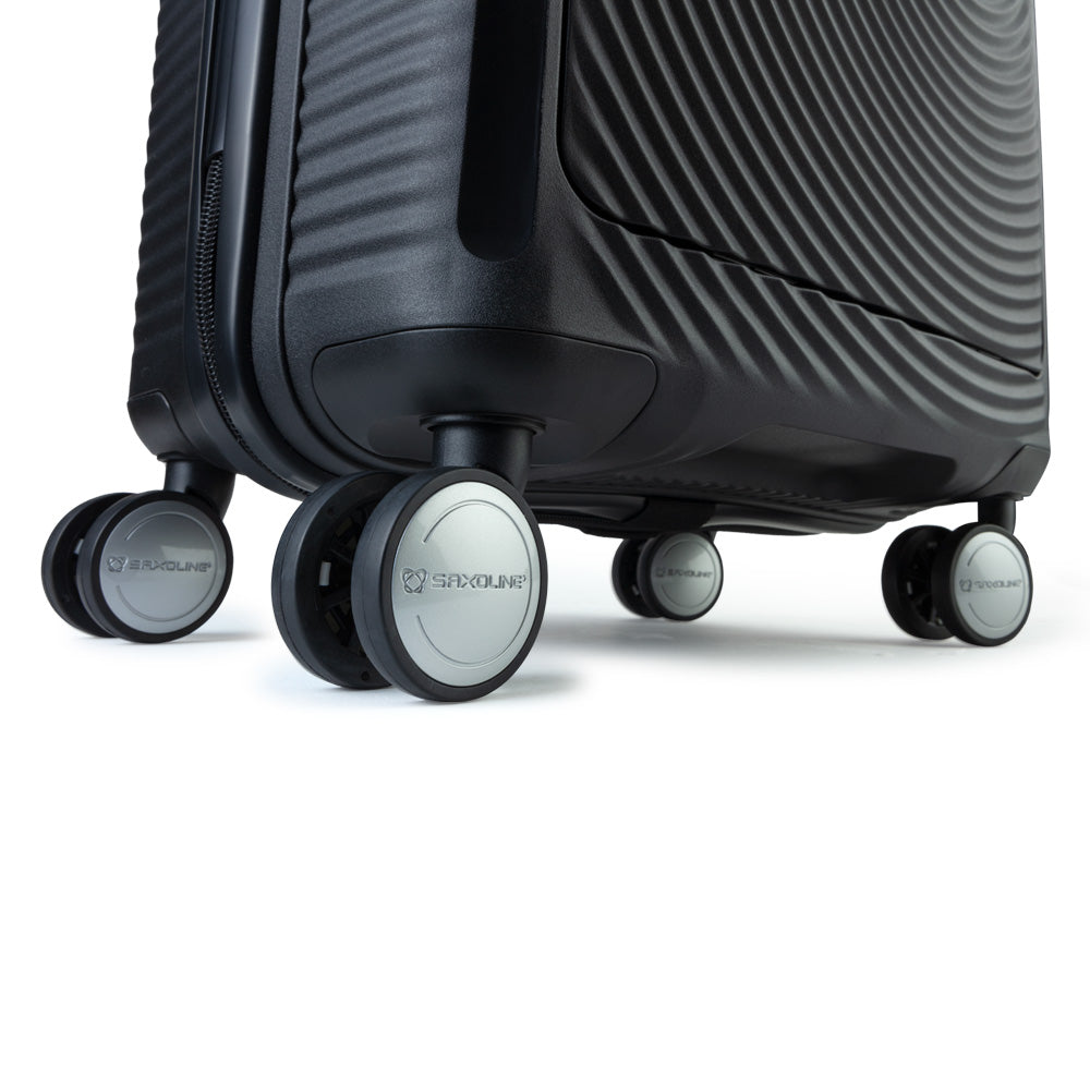 Maleta Disco Front Pocket Spinner 55/20 Negro Cabina 45 Lts