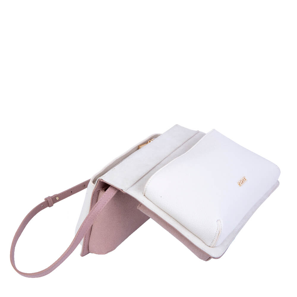 Cartera bandolera rosada Gales mediana
