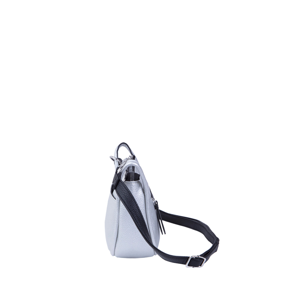 Cartera Clásica Fashion Amsterdam Plateada