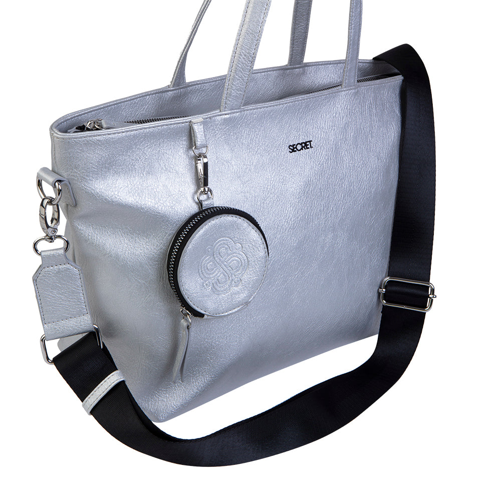 Cartera Clásico Austin Plateada