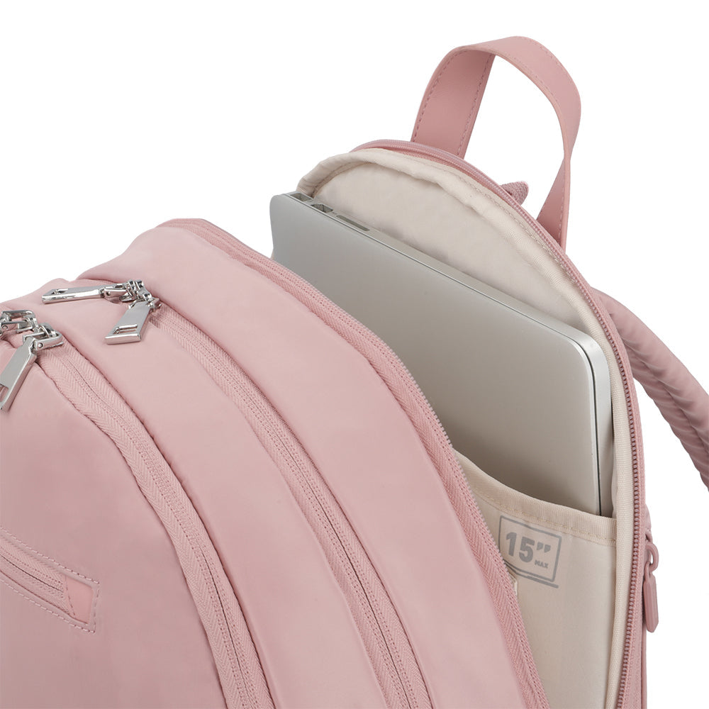 Mochila para notebook mujer Tunnel rosada 15"