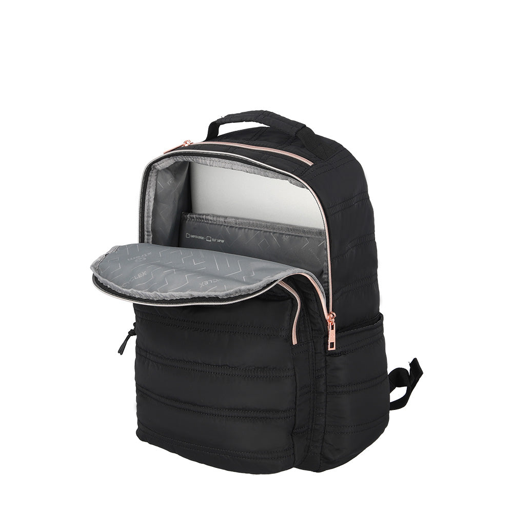 Mochila para laptop mujer Vermont 15.6'' negra/rosada