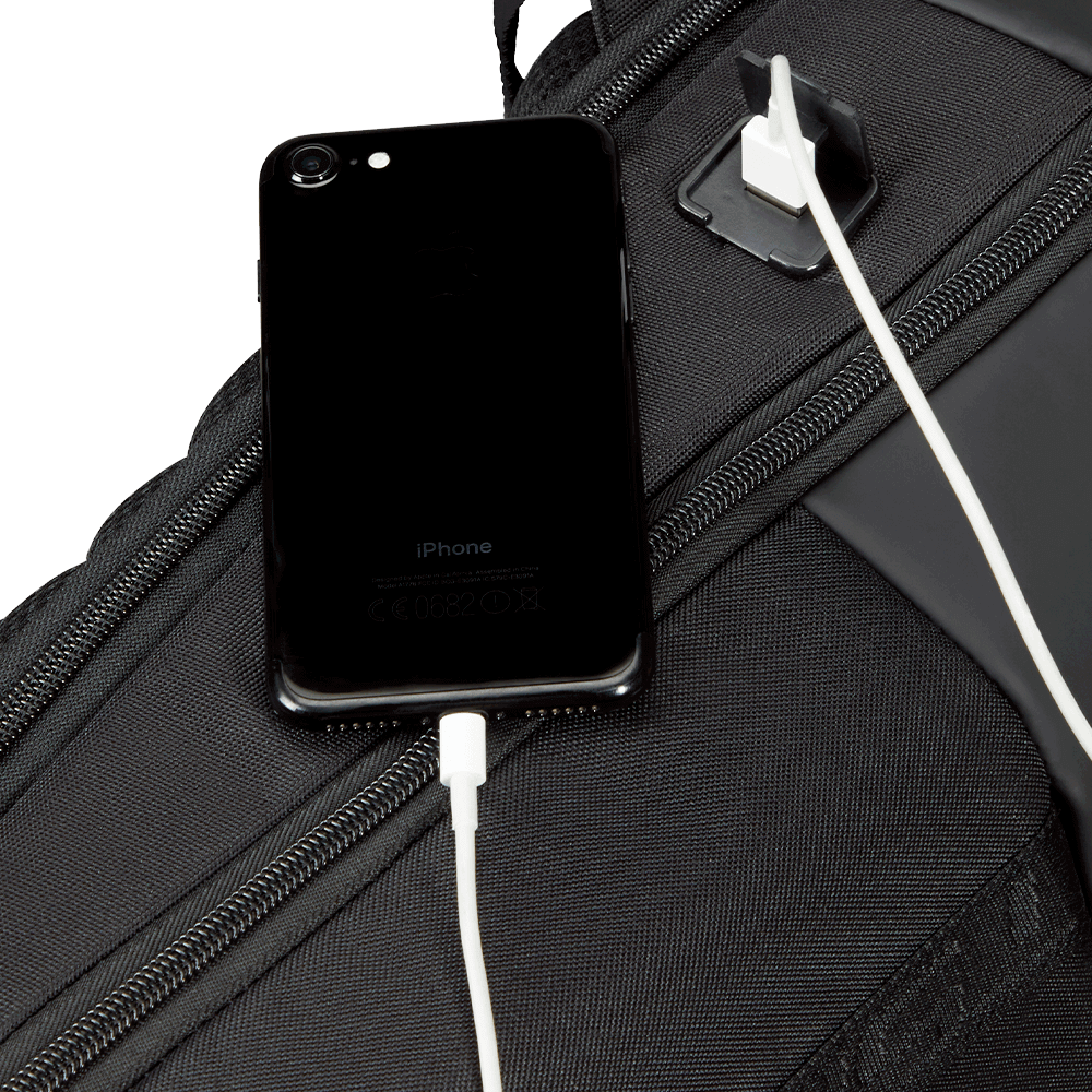 Mochila para Notebook Stackd Biz Negra y Naranja