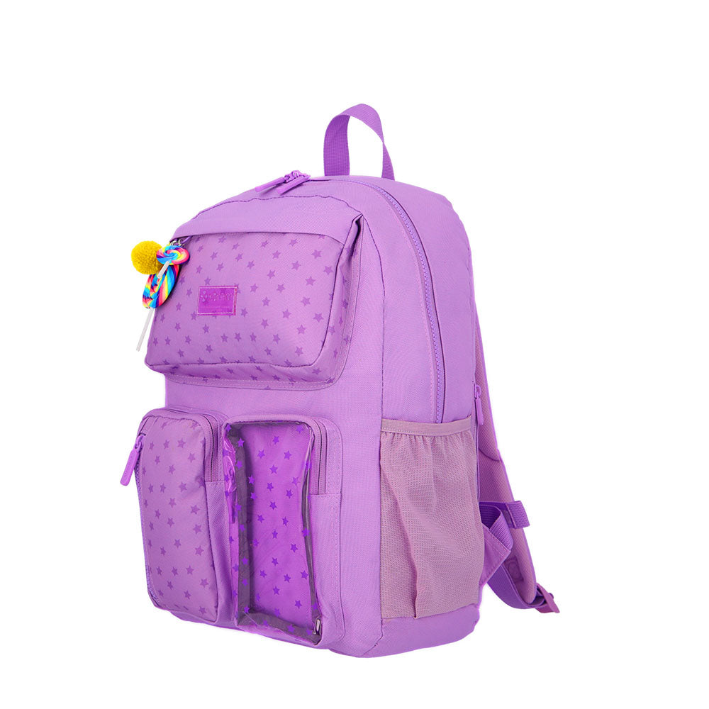 Mochila para notebook mujer Queens Stars 15.6'' lila