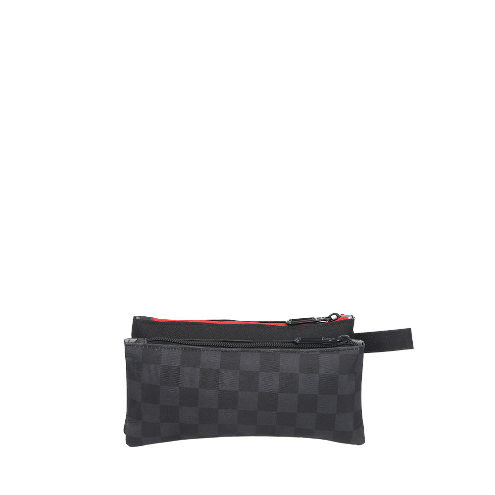 Estuche escolar para lapices Trinity negro c/ cuadros