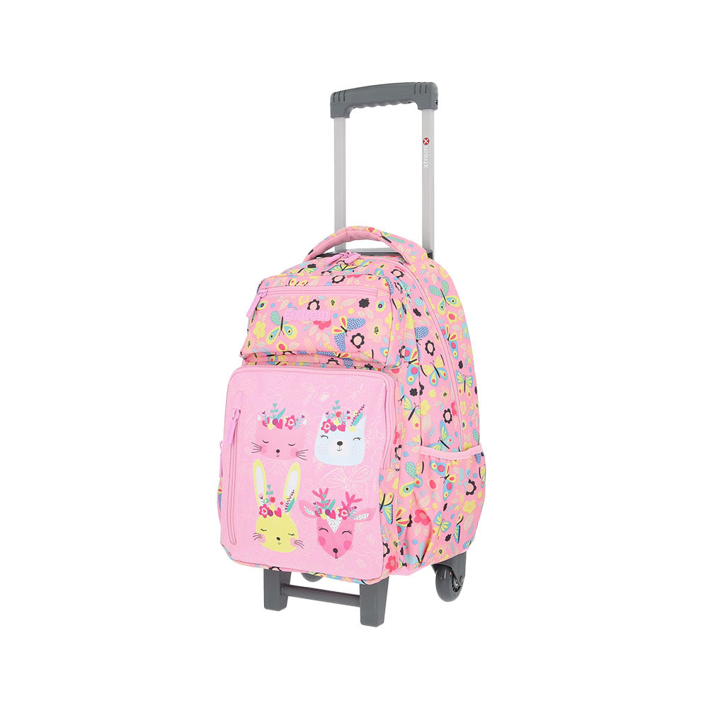 Set mochila con ruedas escolar Run Pack Pink Forest 3 piezas