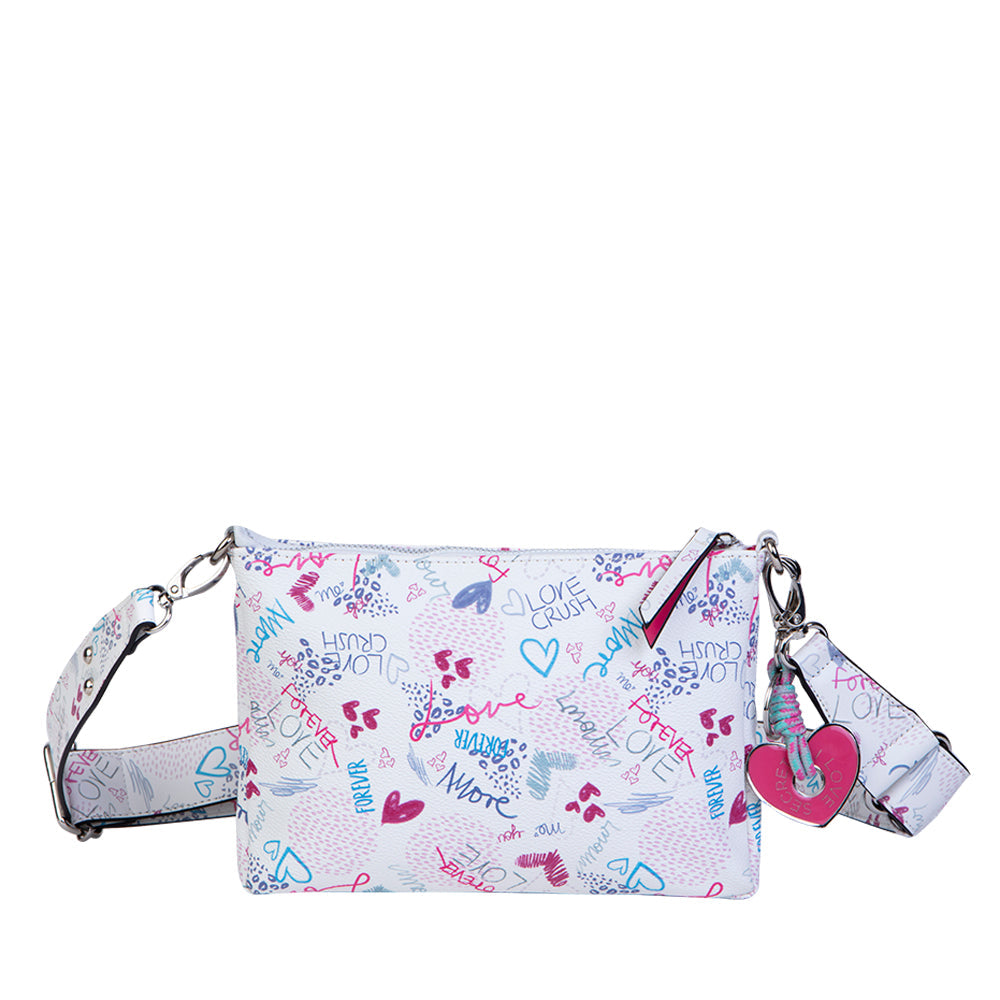 Cartera bandolera Love multicolor pequeña