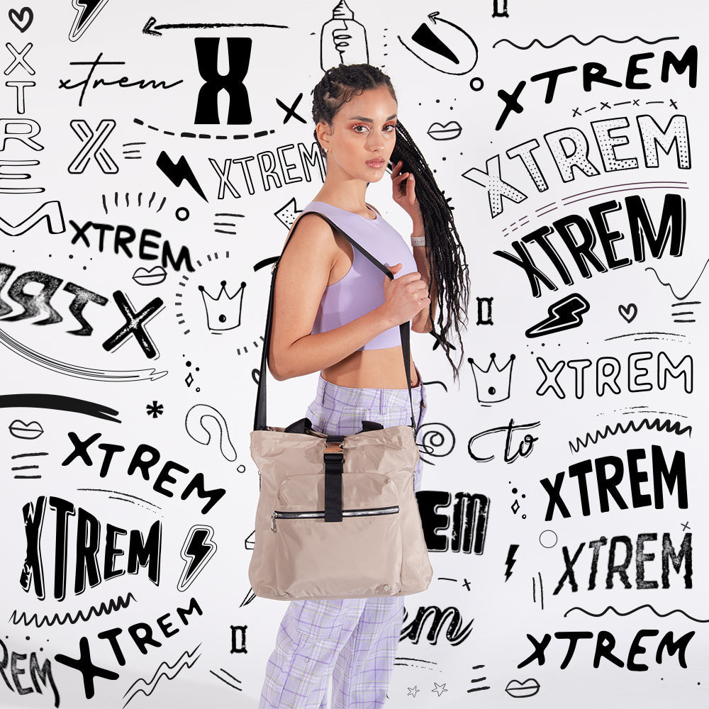 Cartera de Hombro Amelia Beige Pequeña
