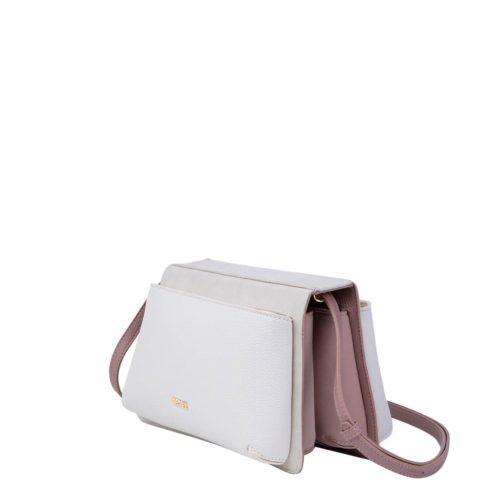 Cartera bandolera rosada Gales mediana
