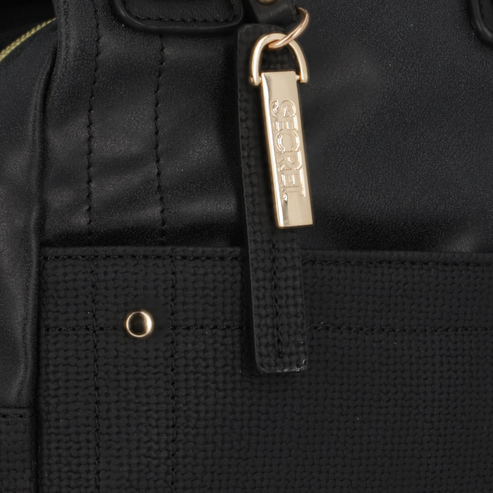 Mochila Cartera Manhattan Negra Mediana