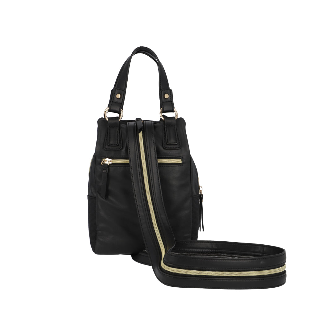 Mochila Cartera Manhattan Negra Mediana