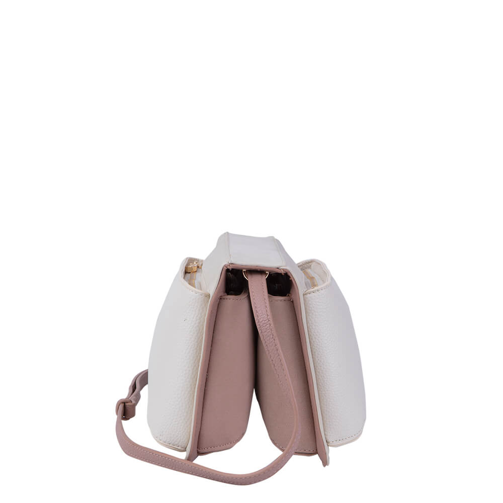 Cartera bandolera rosada Gales mediana
