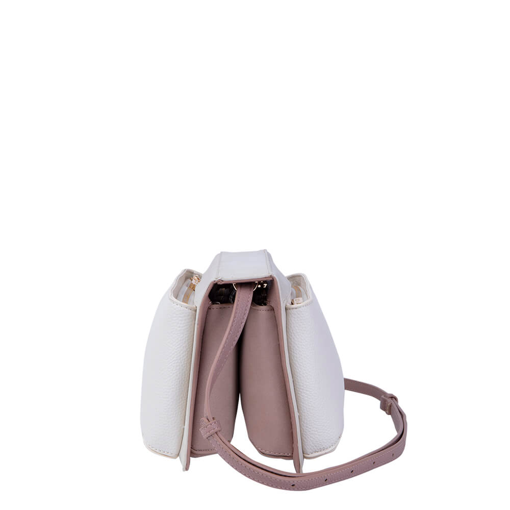 Cartera bandolera rosada Gales mediana