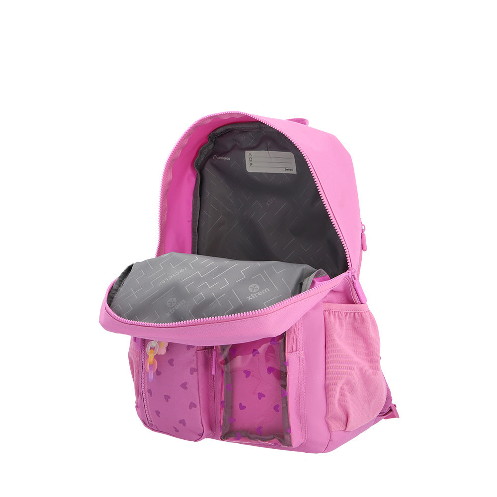 Mochila para laptop mujer Queens Hearts 15.6'' rosada