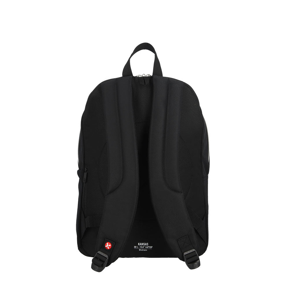 Mochila para laptop mujer Kansas 15.6'' negra/plateada