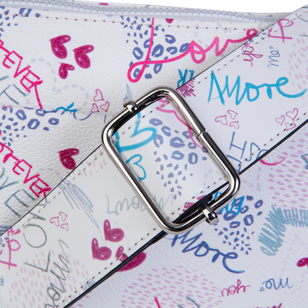 Cartera bandolera Love multicolor pequeña