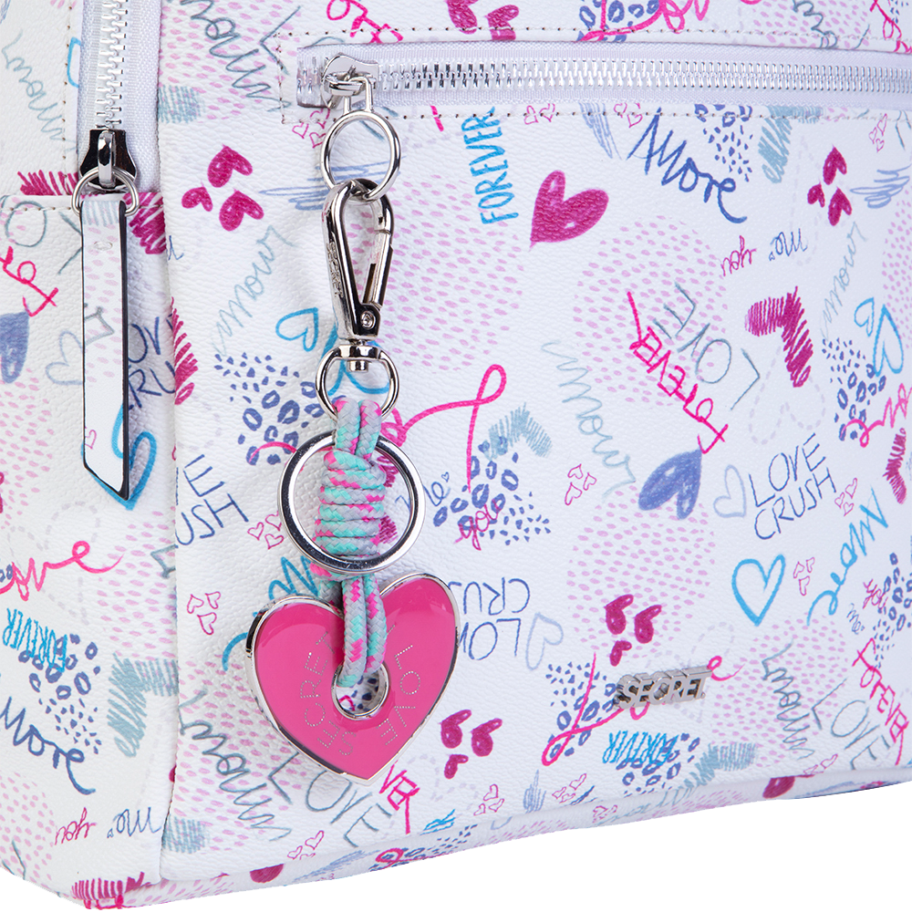 Mochila Love multicolor mediana