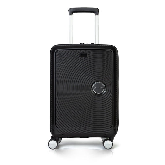 Maleta Disco Front Pocket Spinner 55/20 Negro Cabina 45 Lts