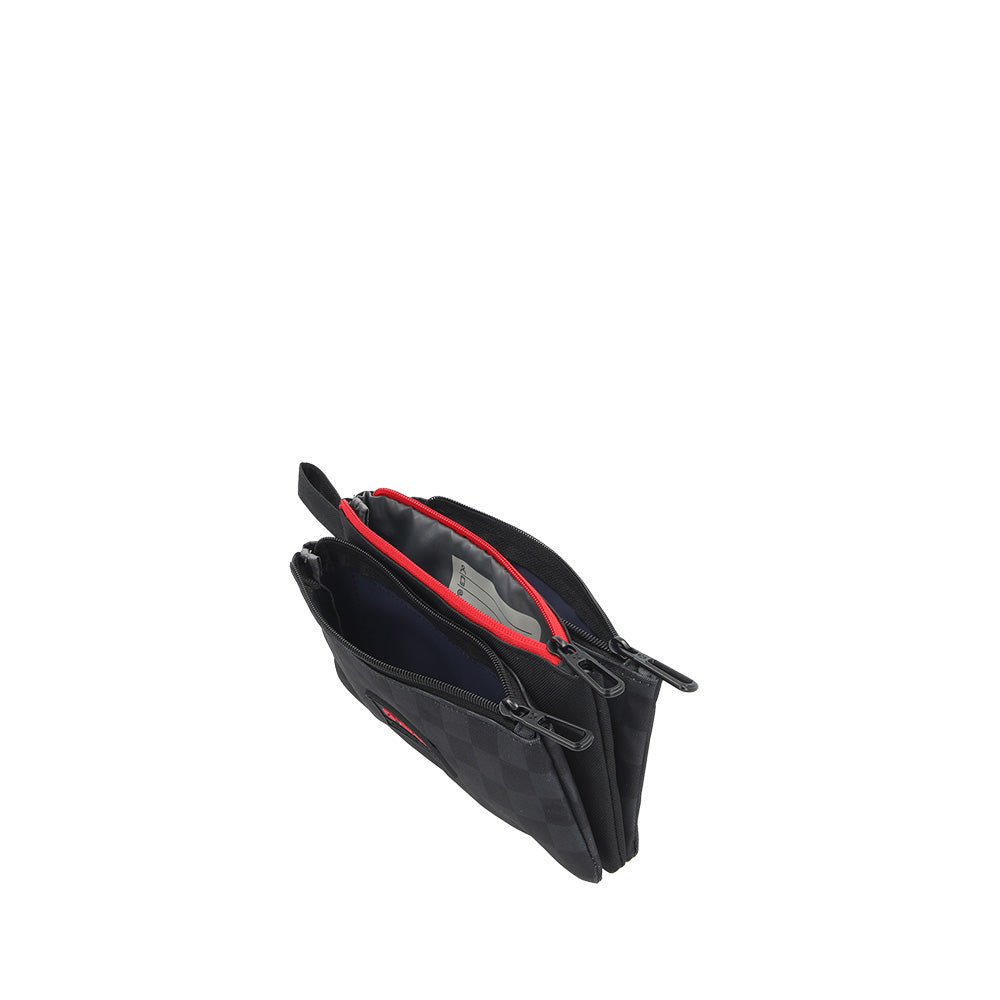 Estuche escolar para lapices Trinity negro c/ cuadros