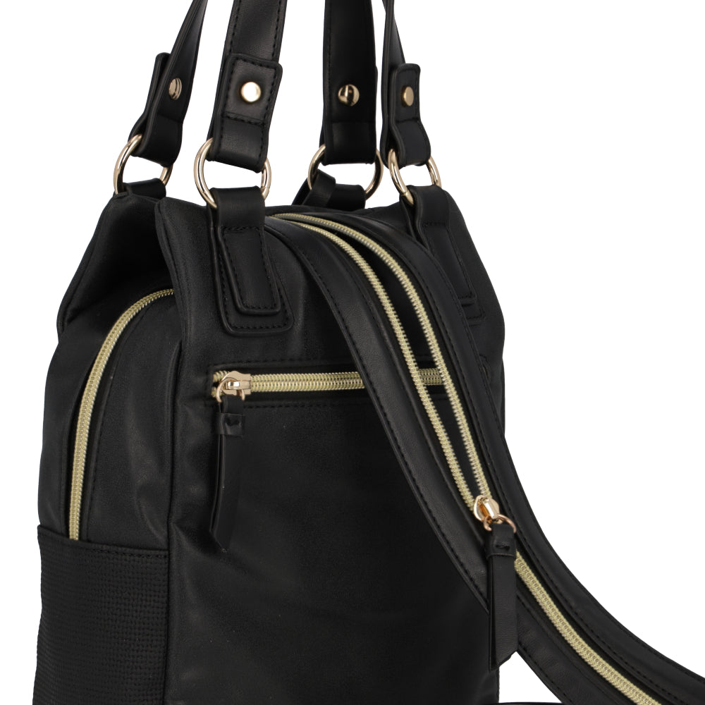 Mochila Cartera Manhattan Negra Mediana