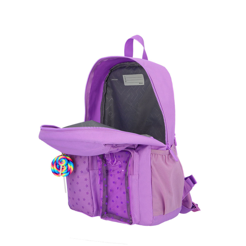 Mochila para notebook mujer Queens Stars 15.6'' lila