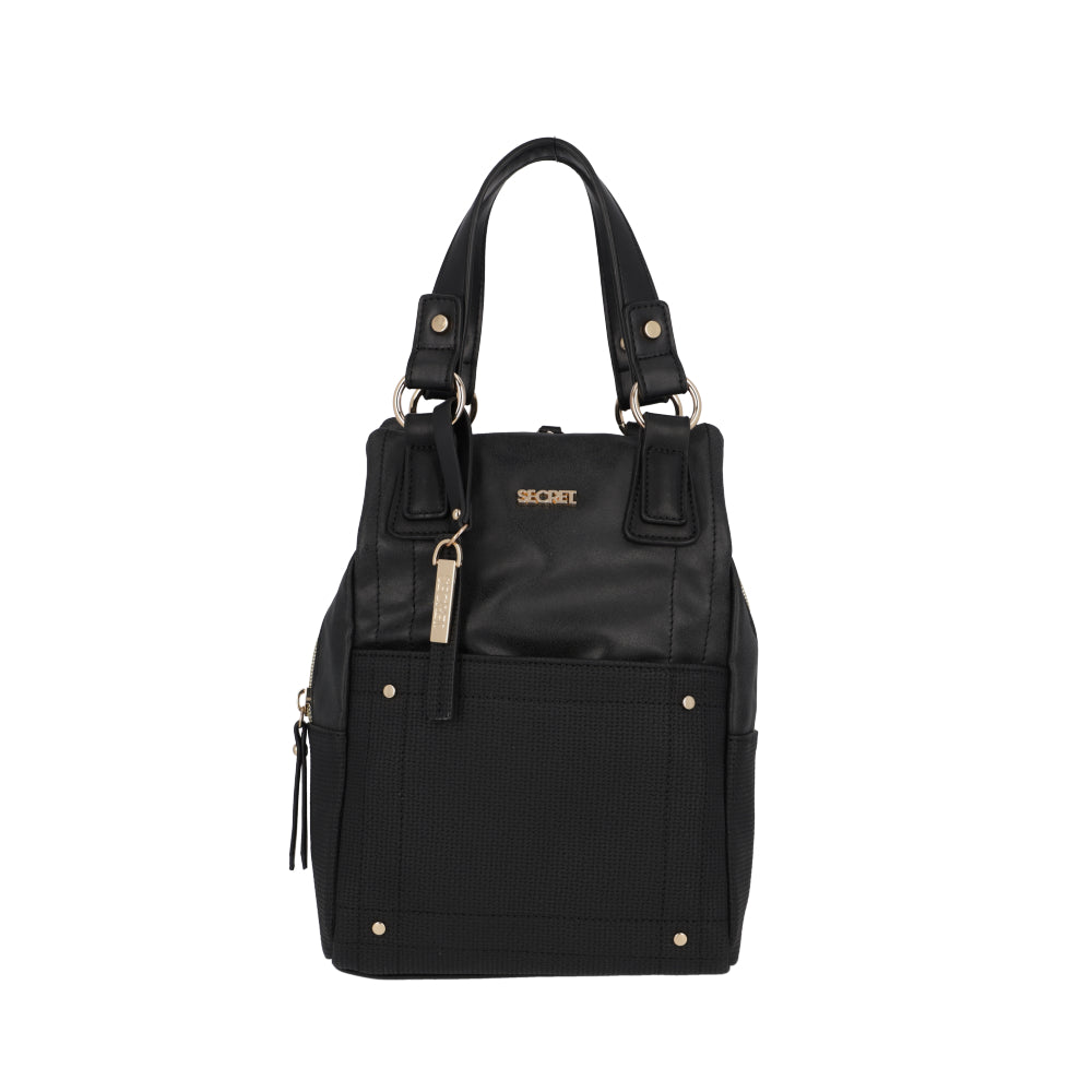 Mochila Cartera Manhattan Negra Mediana