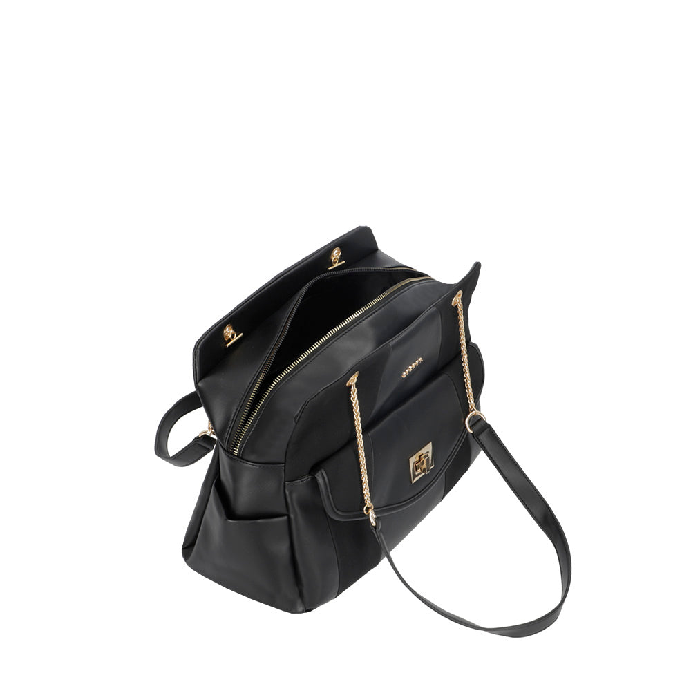 CARTERA DE HOMBRO SUIZA FW24 NEGRO L
