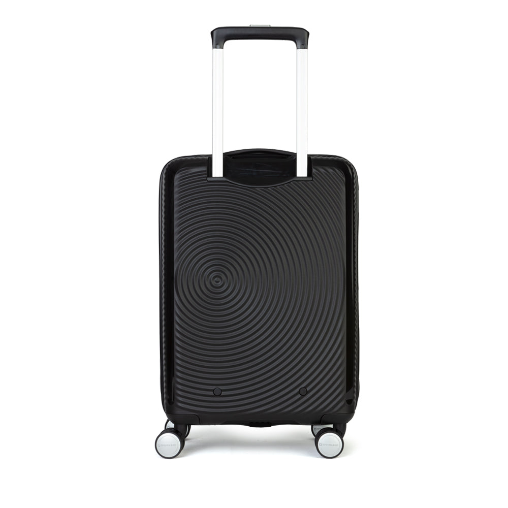 Maleta Disco Front Pocket Spinner 55/20 Negro Cabina 45 Lts