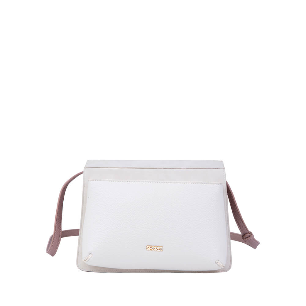 Cartera bandolera rosada Gales mediana
