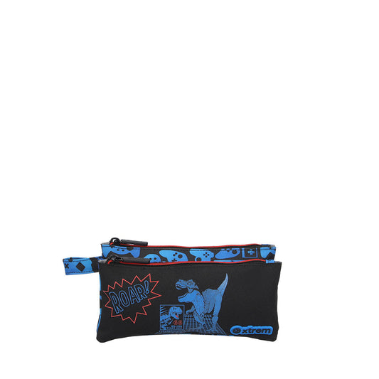 Estuche escolar para lapices Trinity Dino azul