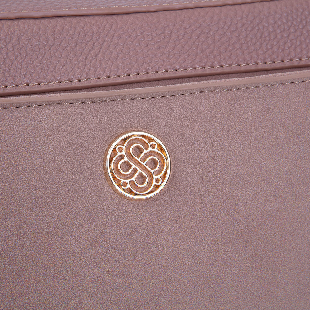 Cartera bandolera rosada Gales mediana