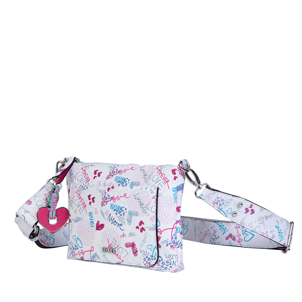 Cartera bandolera Love multicolor pequeña